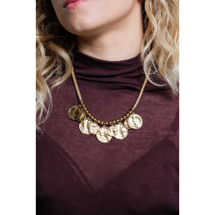 COLLIER MAILLE SERPENT ACIER INOXYDABLE GOLD PETIT PRIX