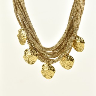 COLLIER MULTIRANGS GOLD PAMPILLES ACIER INOXYDABLE GOLD PETIT PRIX