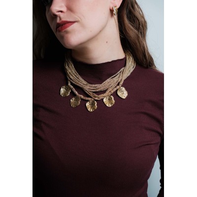 COLLIER MAILLE SERPENT ACIER INOXYDABLE GOLD PETIT PRIX