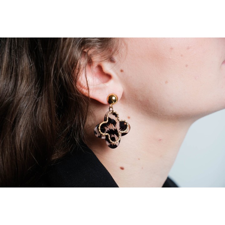 BOUCLES ANNEAUX ENTRELACES ACIER INOXYDABLE SILVER PETIT PRIX