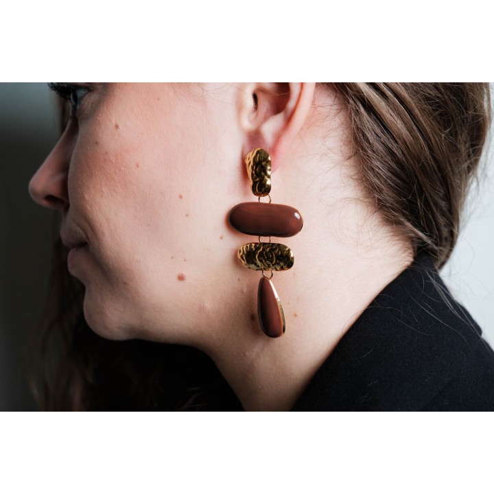 BOUCLES ANNEAUX ENTRELACES ACIER INOXYDABLE SILVER PETIT PRIX