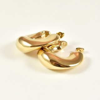 BOUCLES CREOLES TORSADEES ACIER INOXYDABLE GOLD PETIT PRIX