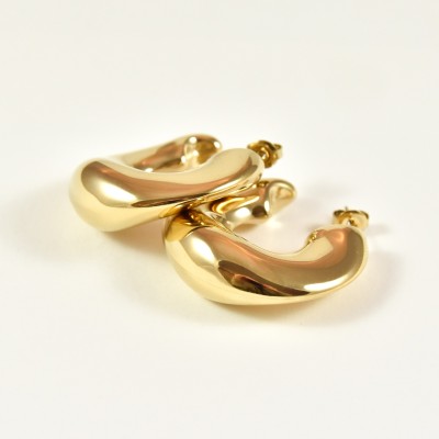 BOUCLES ANNEAUX ENTRELACES ACIER INOXYDABLE SILVER PETIT PRIX