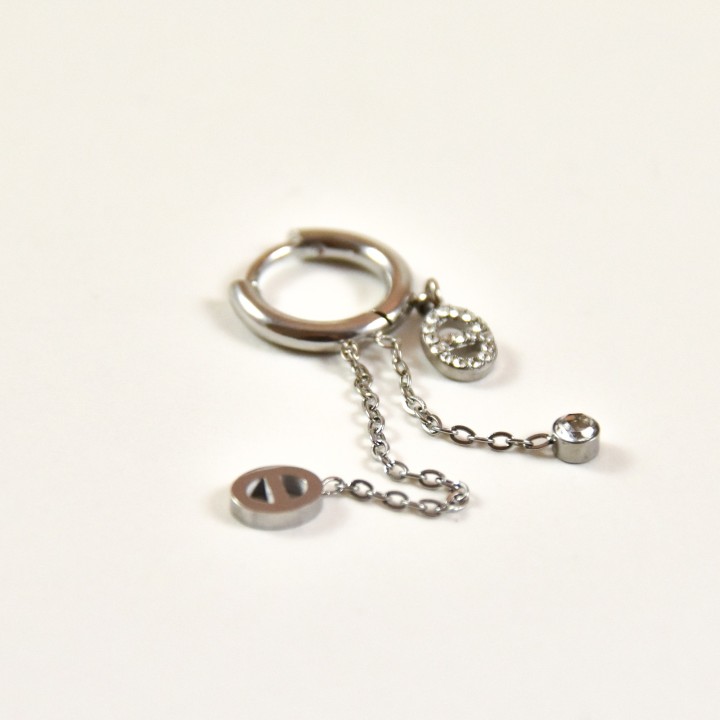 BOUCLE CHAINES MAILLON MARINE STRASS ACIER INOX SILVER PETIT PRIX