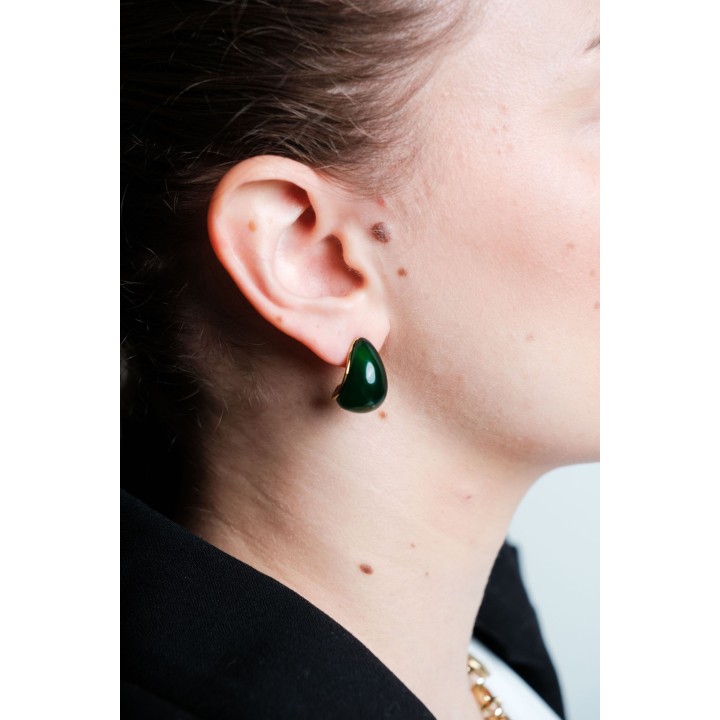 BOUCLES ANNEAUX ENTRELACES ACIER INOXYDABLE SILVER PETIT PRIX