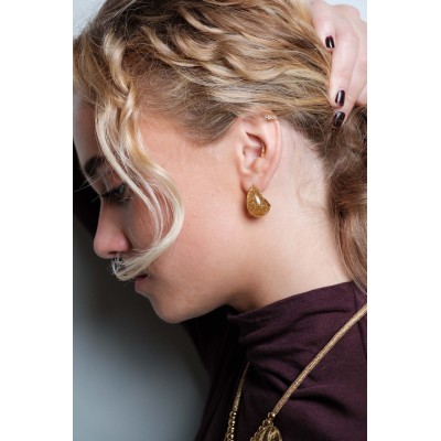 BOUCLES ANNEAUX ENTRELACES ACIER INOXYDABLE SILVER PETIT PRIX