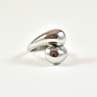 BAGUE RONDE MARTELEE ACIER INOXYDABLE GOLD PETIT PRIX