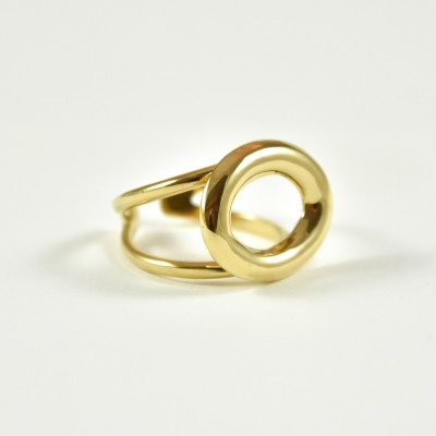 BAGUE RONDE MARTELEE ACIER INOXYDABLE GOLD PETIT PRIX