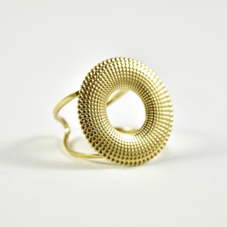 BAGUE RONDE MARTELEE ACIER INOXYDABLE GOLD PETIT PRIX