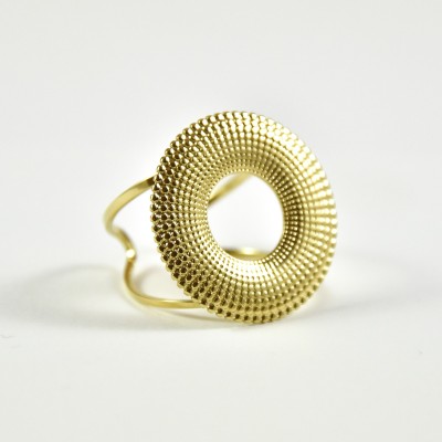 BAGUE RONDE MARTELEE ACIER INOXYDABLE GOLD PETIT PRIX