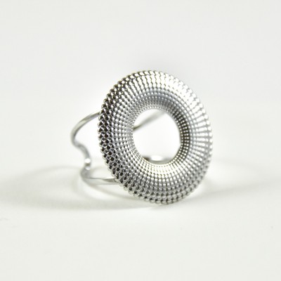 BAGUE RONDE MARTELEE ACIER INOXYDABLE GOLD PETIT PRIX