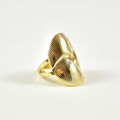 BAGUE RONDE MARTELEE ACIER INOXYDABLE GOLD PETIT PRIX