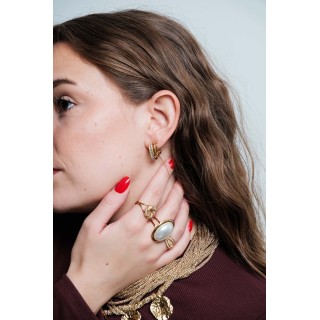 BAGUE RONDE MARTELEE ACIER INOXYDABLE GOLD PETIT PRIX