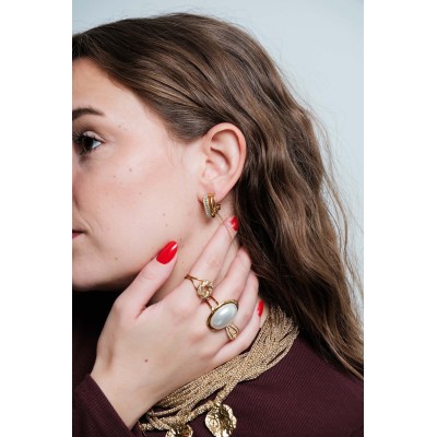 BAGUE RONDE MARTELEE ACIER INOXYDABLE GOLD PETIT PRIX