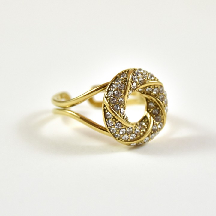 BAGUE RONDE MARTELEE ACIER INOXYDABLE GOLD PETIT PRIX