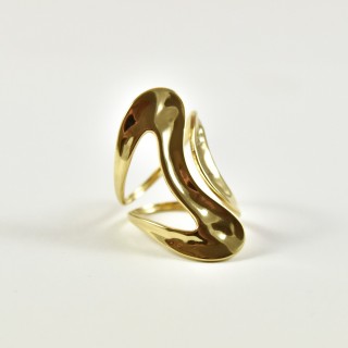 BAGUE RONDE MARTELEE ACIER INOXYDABLE GOLD PETIT PRIX