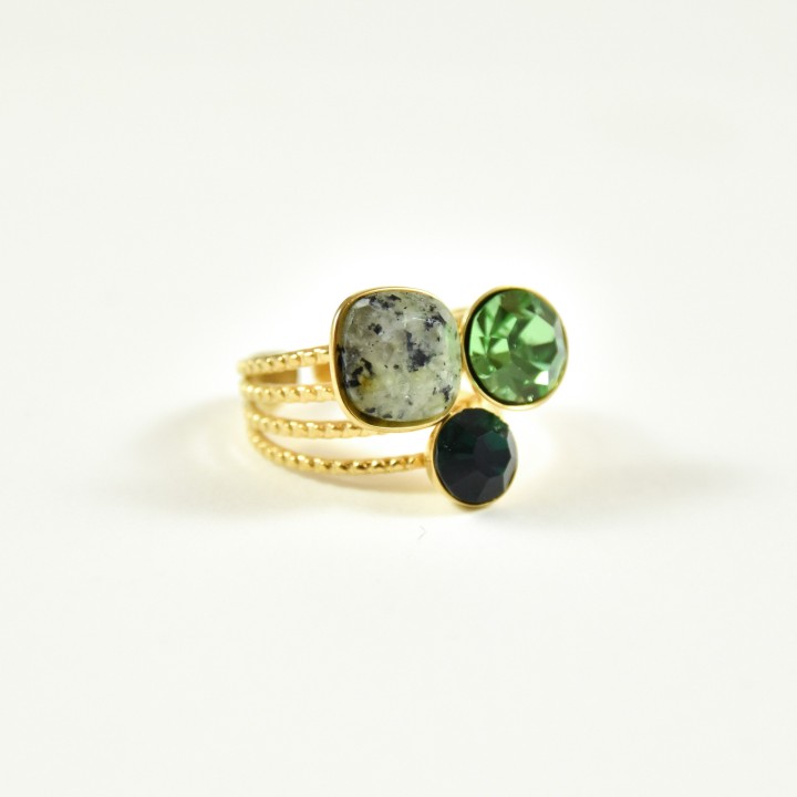 BAGUE RONDE MARTELEE ACIER INOXYDABLE GOLD PETIT PRIX