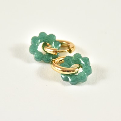 BOUCLES ANNEAUX ENTRELACES ACIER INOXYDABLE SILVER PETIT PRIX