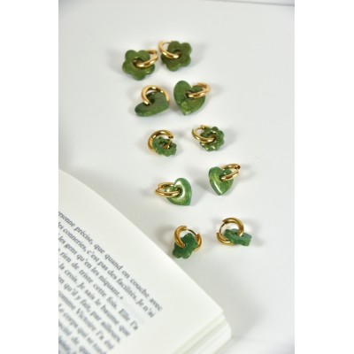 BOUCLES ANNEAUX ENTRELACES ACIER INOXYDABLE SILVER PETIT PRIX