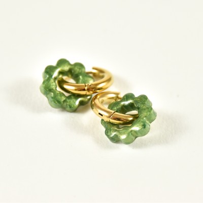 BOUCLES ANNEAUX ENTRELACES ACIER INOXYDABLE SILVER PETIT PRIX