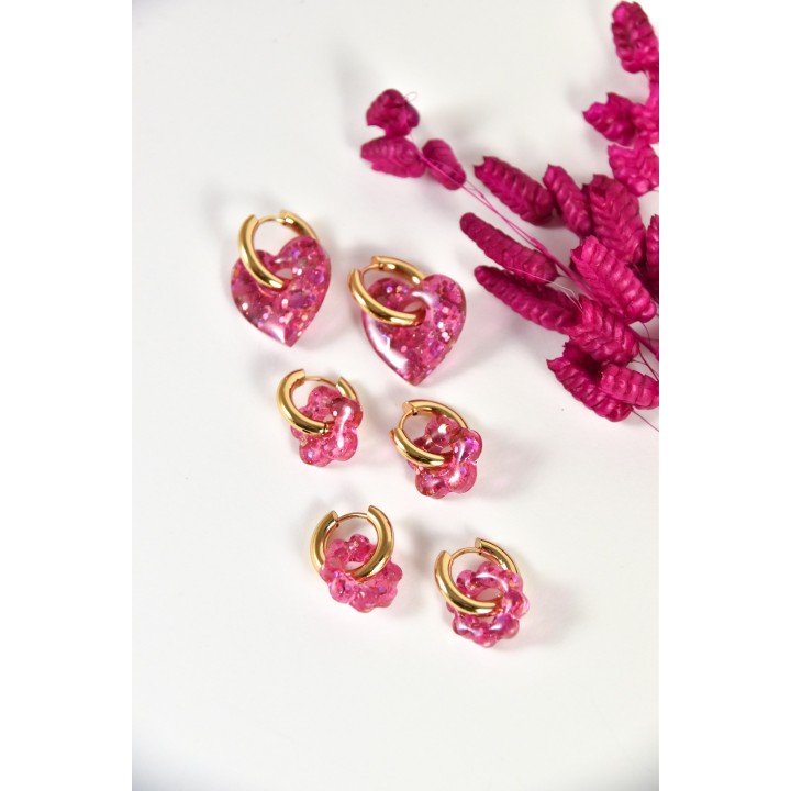 BOUCLES ANNEAUX ENTRELACES ACIER INOXYDABLE SILVER PETIT PRIX