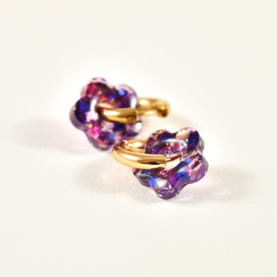 BOUCLES ANNEAUX ENTRELACES ACIER INOXYDABLE SILVER PETIT PRIX