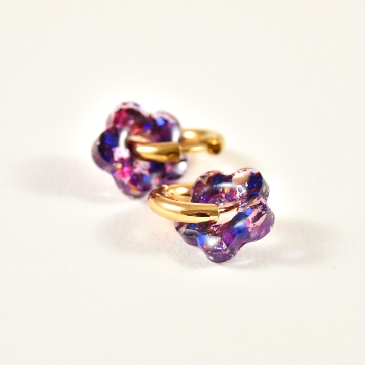 BOUCLES ANNEAUX ENTRELACES ACIER INOXYDABLE SILVER PETIT PRIX