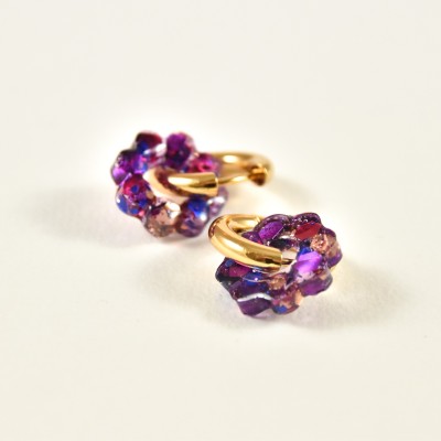 BOUCLES ANNEAUX ENTRELACES ACIER INOXYDABLE SILVER PETIT PRIX