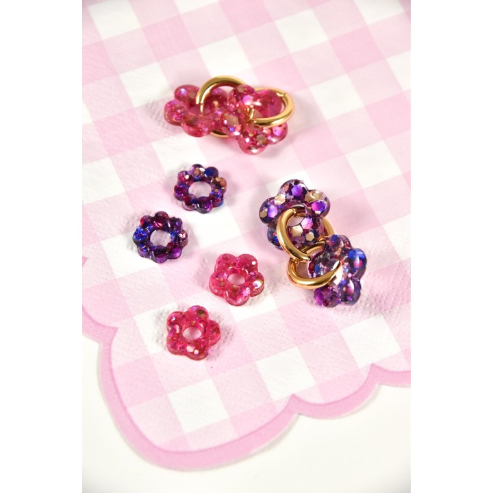 BOUCLES ANNEAUX ENTRELACES ACIER INOXYDABLE SILVER PETIT PRIX