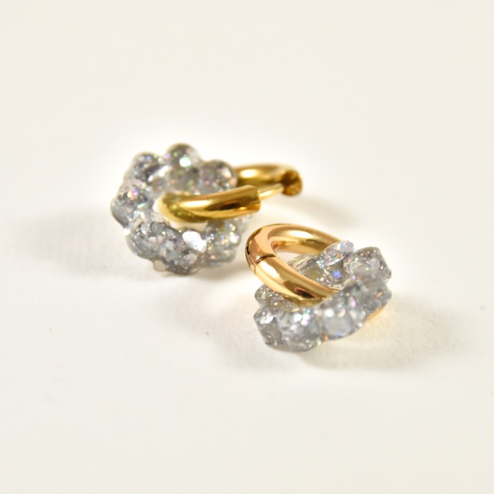 BOUCLES ANNEAUX ENTRELACES ACIER INOXYDABLE SILVER PETIT PRIX
