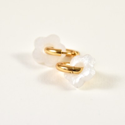 BOUCLES ANNEAUX ENTRELACES ACIER INOXYDABLE SILVER PETIT PRIX