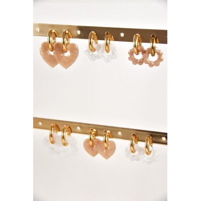 BOUCLES ANNEAUX ENTRELACES ACIER INOXYDABLE SILVER PETIT PRIX