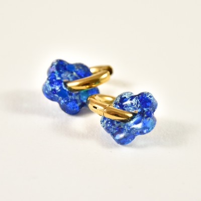 BOUCLES ANNEAUX ENTRELACES ACIER INOXYDABLE SILVER PETIT PRIX