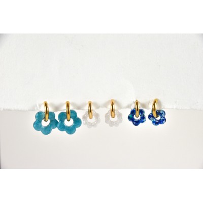 BOUCLES ANNEAUX ENTRELACES ACIER INOXYDABLE SILVER PETIT PRIX