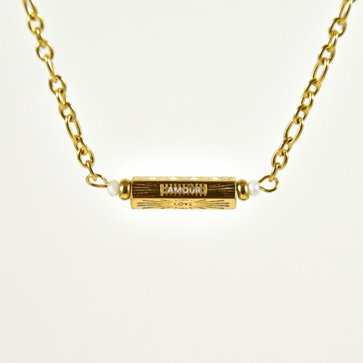 COLLIER MAILLE SERPENT ACIER INOXYDABLE GOLD PETIT PRIX