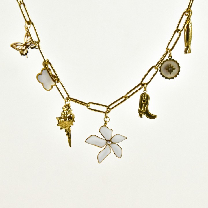 COLLIER MAILLE SERPENT ACIER INOXYDABLE GOLD PETIT PRIX