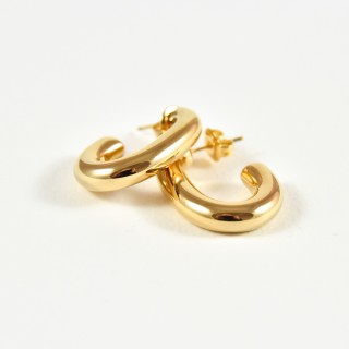 BOUCLES CREOLES OUVERTES ACIER INOXYDABLE GOLD PETIT PRIX