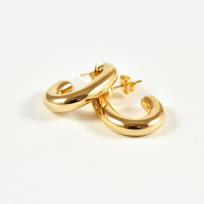 BOUCLES CREOLES OUVERTES ACIER INOXYDABLE GOLD PETIT PRIX