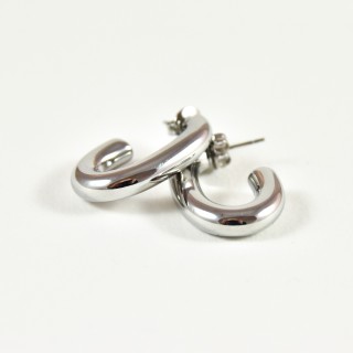 BOUCLES CREOLES OUVERTES ACIER INOXYDABLE SILVER PETIT PRIX