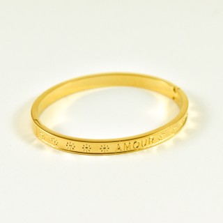 JONC AMOUR ACIER INOXYDABLE GOLD PETIT PRIX