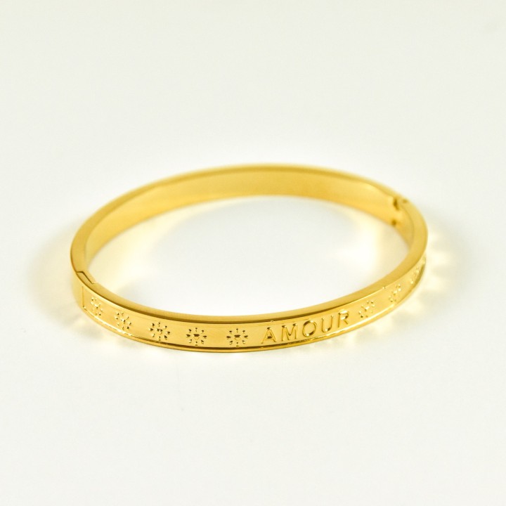 JONC AMOUR ACIER INOXYDABLE GOLD PETIT PRIX