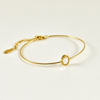 BRACELET PERLES GRIS METALLISE MEDAILLON ACIER INOX GOLD PETIT PRIX