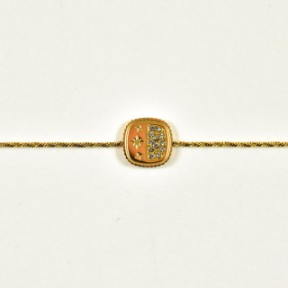 BRACELET ETOILES STRASS BLANCS ACIER INOXYDABLE GOLD PETIT PRIX