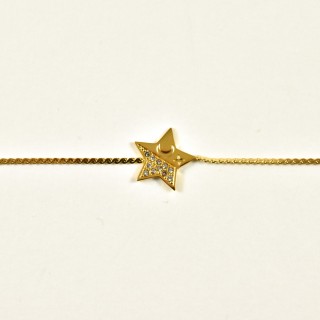 BRACELET ETOILE STRASS BLANCS ACIER INOXYDABLE GOLD PETIT PRIX