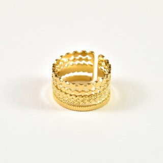 BAGUE RONDE MARTELEE ACIER INOXYDABLE GOLD PETIT PRIX