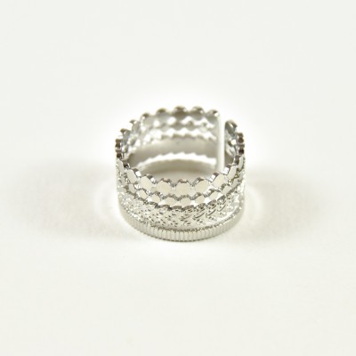 BAGUE RONDE MARTELEE ACIER INOXYDABLE GOLD PETIT PRIX