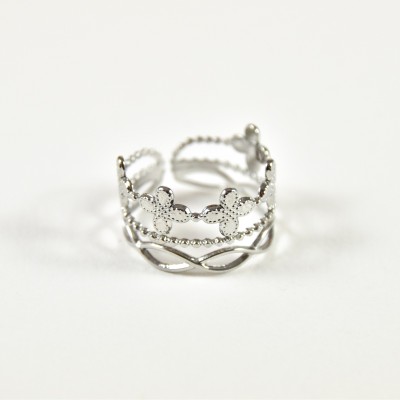 BAGUE RONDE MARTELEE ACIER INOXYDABLE GOLD PETIT PRIX