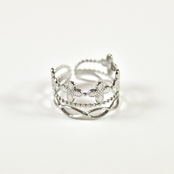 BAGUE RONDE MARTELEE ACIER INOXYDABLE GOLD PETIT PRIX