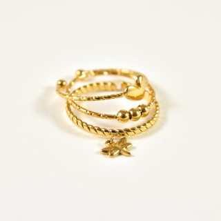 TRIO DE BAGUES FINES ACIER INOXYDABLE GOLD PETIT PRIX