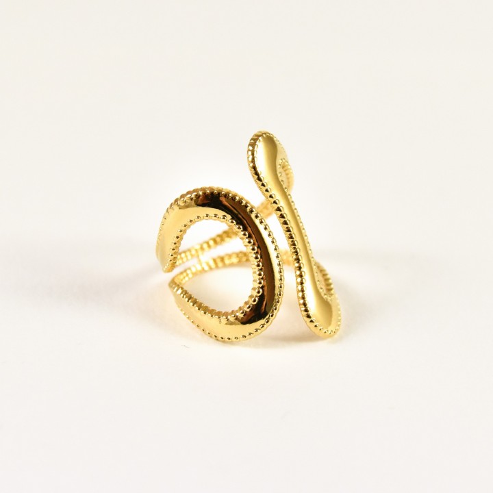 BAGUE RONDE MARTELEE ACIER INOXYDABLE GOLD PETIT PRIX